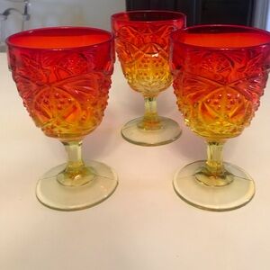 🍁 Amberina Viking Glass goblets 🍁